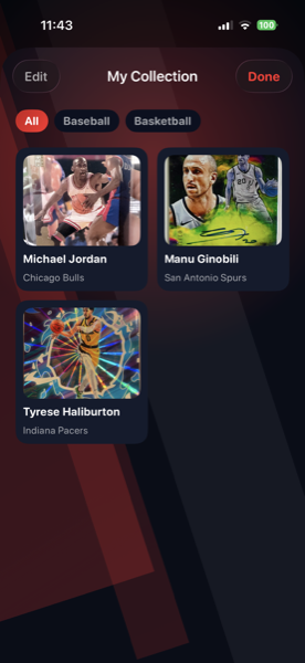 My Collection screen