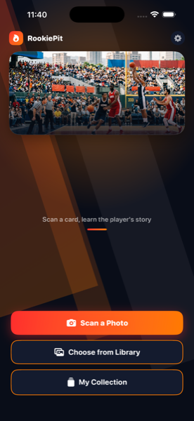 RookiePit home screen